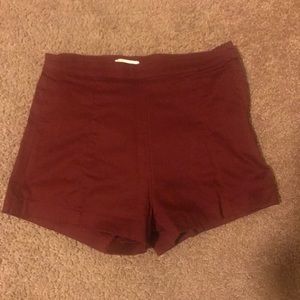 Burgundy high wasted shorts
